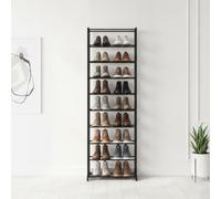 INDE CONFORTIME | Zapatero Metálico 30 Pares 50x25x140 cm, Estantería Zapatero Vertical Alto con 10 Baldas, Organizador de Zapatos para Entrada o Dormitorio, Mueble Zapatero Grande de Almacenaje