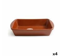 Inde Fuente de Cocina Vitro Azofra Barro cocido Rectangular 35 x 25 x 6 cm (4 Unidades)