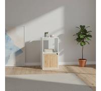 INDE MOBLEKIT | Estantería Cubo 2 Compartimentos 30x29.5x58.5 cm Blanca con 1 Puerta de Madera, Mueble de Almacenaje Vertical para Baño, Dormitorio o Zona Infantil