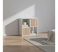 INDE MOBLEKIT | Estantería Cubo 4 Compartimentos 58.5x29x59 cm Blanca con 2 Puertas de Madera, Mueble Auxiliar Modular para Salón, Dormitorio o Recibidor, Acabado Mate
