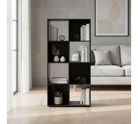 INDE MOBLEKIT | Estantería Cubo 8 Compartimentos 61.2x29.7x120.8 cm, Estantería Negra de Madera para Libros, Librería Infantil Modular, Mueble Almacenaje para Dormitorio o Entrada