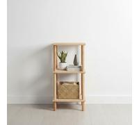 INDE MOBLEKIT | Estantería de Madera Natural 3 Niveles 30x30x63,5 cm, Estantería Estrecha para Entrada, Dormitorio o Baño, Mueble Auxiliar Compacto para Almacenaje Vertical
