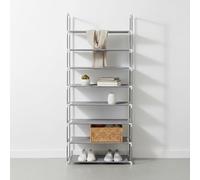 INDE MOBLEKIT | Estantería Multiusos 8 Niveles 136x56.5x26.5 cm, Organizador de Zapatos y Almacenaje con Estructura Metálica Ligera, Estantería Auxiliar para Entrada, Dormitorio o Armario