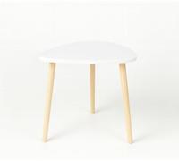 INDE MOBLEKIT | Mesa Auxiliar Madera Blanca 48 cm con 3 Patas, Mesita Auxiliar Salón Dormitorio, Mesa de Noche Estilo Nórdico para Sofá, Cama o Rincón, Mesas Auxiliares para Hogar Moderno