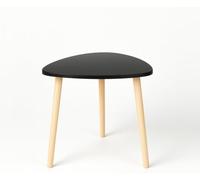 INDE MOBLEKIT | Mesa Auxiliar Madera Negra 38,5 cm con 3 Patas, Mesita Auxiliar Salón Dormitorio, Mesa de Noche Estilo Nórdico para Sofá, Cama o Rincón, Mesas Auxiliares para Hogar Moderno