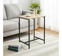 INDE MOBLEKIT | Mesa Auxiliar Metal y Madera 40x30x50 cm con Patas Negras, Mesita Lateral Compacta Acabado Mate, Ideal para Salón, Dormitorio, Entrada o Mesa de Noche