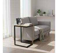 INDE MOBLEKIT | Mesa Auxiliar para Sofá 40x30x60 cm, Estructura Metálica Negra y Tablero Madera, Diseño Compacto para Cama o Salón, Mesita Auxiliar con Acabado Mate, Mesa Auxiliar Cocina