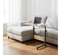INDE MOBLEKIT | Mesa Auxiliar Regulable con Ruedas 60x40x65-89 cm, Escritorio Portátil de Madera y Metal para Sofá o Cama, Altura Ajustable, Mesa Auxiliar con Ruedas Giratorias