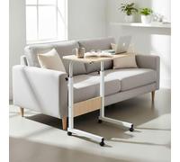 INDE MOBLEKIT | Mesa Auxiliar Regulable con Ruedas 60x40x65-89 cm, Escritorio Portátil de Madera y Metal para Sofá o Cama, Altura Ajustable, Mesa Auxiliar con Ruedas Giratorias