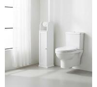 INDE MOBLEKIT | Mueble de Baño Compacto 18×20×78 cm, Armario para Papel Higiénico con Estante Superior y Puerta Frontal, Mueble Estrecho para Aseo o Zona de Lavabo
