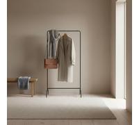 INDE MOBLEKIT | Perchero de Pie Negro Mate 80x40x160 cm, Colgador de Ropa Metálico Minimalista para Recibidor, Dormitorio y Hogar, Burro Ropa Ligero Estilo Moderno