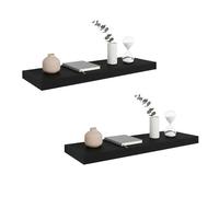 INDE MOBLEKIT | Set 2 Baldas Flotantes Negro 60x23.5x3.8 cm de Madera con Acabado Mate, Estantes Flotantes para Montaje en Pared, Estantería Decorativa Estilo Moderno y Funcional