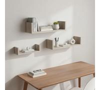 INDE MOBLEKIT | Set 3 Estantería Flotante Cuadrada Color Madera 42x34x26 cm de Madera Acabado Mate, Baldas Flotantes de Pared, Estantería Madera Moderna y Decorativa