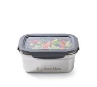 INDE SANTA CLARA | Fiambrera de Acero Inoxidable 1.8L Hermética para Microondas, Tapa Plástica con 4 Cierres, Apta para Horno, Tupper Acero Inoxidable, Lunch Box, Termo Comida Caliente