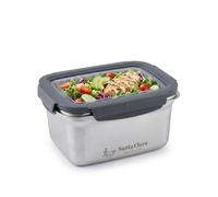 INDE SANTA CLARA | Fiambrera de Acero Inoxidable 2.6L Hermética para Microondas, Tapa Plástica con 4 Cierres, Apta para Horno, Tupper Acero Inoxidable, Lunch Box, Termo Comida Caliente