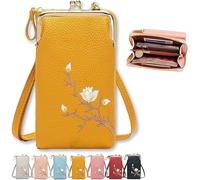 Indefinitet/Declrationun Women Sling Cross-Body Wallet Purse with Phone Holder, Forever Savour Embroidered Leather Gift (B)