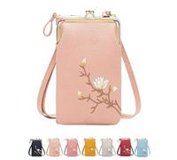 Indefinitet Rowgins Women Sling Cross-Body Wallet with Mobile Cell Phone Holder, Forever Savour Mobile Phone Bag (Light Pink)