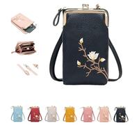 Indefinitet Rowgins Women Sling Cross-Body Wallet With Mobile Cell Phone Holder Passport Cellphone Crossbody Purse Bag (Black)