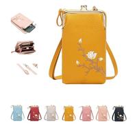 Indefinitet Rowgins Women Sling Cross-Body Wallet With Mobile Cell Phone Holder Passport Cellphone Crossbody Purse Bag (Yellow)