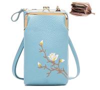 Indefinitet Women Sling Cross-Body Wallet, Crossbody Bags for Women, with Mobile Cell Phone Holder, for Outdoor Travel (Blue)