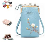 Indefinitet Women Sling Cross-Body Wallet with Mobile Cell Phone Holder, Forever Savour Cross-body Mobile Phone Bag (blue)