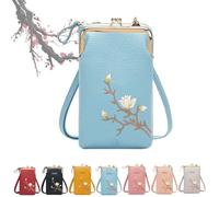Indefinitet Women Sling Cross-Body Wallet with Mobile Cell Phone Holder, Large Crossbody Bags for Women Travel (Blue)