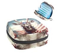 Independence Day Bomber-117 - Kit de primera menstruación para niñas, bolsa menstrual de tampón, soporte para almohadilla de lactancia con cremallera, organizador de servilletas sanitarias