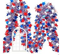 Independence Day Garland - 4th of July Garland -10m/33ft Patriotic Coat Decorations, Patriotic Coat Decorations | 33ft National Flag Garlands with Lights | for Holiday Home Indoor Outdoor Party