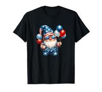 Independence Day Gnome And American Flag Hat Funny Patriotic Camiseta