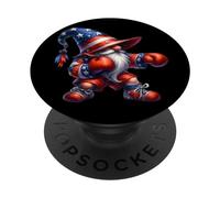 Independence Day GNOME In American Flag Hat For Boxing Gym PopSockets PopGrip Adhesivo