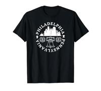 Independence Hall, Filadelfia, Pensilvania, Filadelfia, Pretzel Camiseta gráfica económica, Hombre, Negro, M