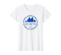 Independence Hall Philadelphia Pennsylvania Pretzels Filadelfia Camiseta gráfica económica, Mujer, Blanco, L