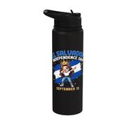 Independencia de El Salvador 15 de septiembre Bandera Salvadoreña Stainless Steel Insulated Water Bottle