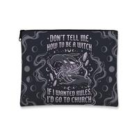 Independent Witch - Bolsa de maquillaje gótica con cita de manos de bruja | Inspiración gótica, bolsa de cosméticos, tema místico, cita independiente, organizador compacto, accesorio de viaje