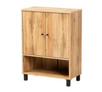 Independiente Gabinete de almacenamiento de zapatos de entrada de 2 puertas, moderno y contemporáneo, con acabado en marrón roble, muebles sin carga, organizador de zapatos for habitación Estanteria Z