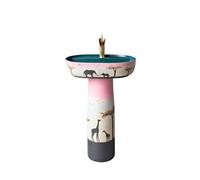 Independiente Lavabo de pedestal cerámica lujo ligero con grifo y desagüe for baño, lavabo pie Columna de lavabo(Medio)