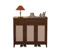 Independiente Todos los gabinetes de madera, zapateros for la sala de estar del hogar, gabinetes de almacenamiento económicos for apartamentos pequeños fuera de la puerta Estanteria Zapatos(Walnut col
