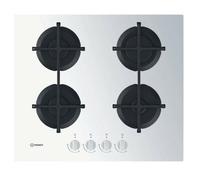 INDESIT ING61T/WH Cocina De Gas De 60 Cm Con 4 Quemadores En Vidrio Blanco