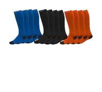 INDESmed - 3 Pares - Medias de compresión de bambú natural, para mejorar la circulación, deporte y recuperación, compresión médica certificada de 25 mmHg, máxima calidad (Negro, Azul y Naranja, M)