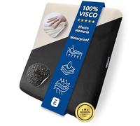 INDESMED Cojín Antiescaras Espuma Viscoelástica Alta Densidad, 100% Impermeable, Antideslizante y Ergonómico para Silla de Ruedas, Oficina |Cojín postural-Funda Lavable|Fabricado en España-40x40x4cm