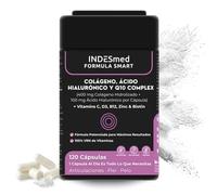 INDESmed FORMULA SMART-Colágeno Hidrolizado con Ácido Hialurónico (100mg) | Con Vitamina C, Zinc, Biotina y Q10 | Para Piel, Cabello, Uñas, Articulaciones y Cartílagos | 120 Cápsulas