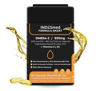 INDESmed FORMULA SMART - Omega 3 con Vitamina D3 y E | 500mg EPA y 300mg DHA - Alta Concentración | 90 Perlas de Aceite de Pescado (3 meses) Sin Sabor | Corazón, Cerebro y Visión