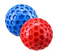 Indestructible Squeaky Dog Balls - 2Pcs Tough Dog Chew Toys for Aggressive Chewers, Interactive Dog Toy Balls Fun Squeaky Sound to Keep Them Busy, Relieves A'nxiety and Cleans Teeth, for All Breeds
