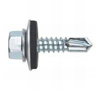 INDEX A PERFECT FIXING - ABE186380 [DIN-7504-K + ARVUL] Tornillo autotaladrante DIN 7504-K y arandela de EPDM, Cabeza hexagonal, Tornillo de 6,3 x 80 mm (huella 7) y arandela de 18 mm, 100 unidades