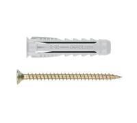 INDEX A PERFECT FIXING - BZTPPOTS06 TN4S + TP-PO Taco de nylon multimaterial con tirafondo de acero bricomatado, Medida: 6x30 Ø6 (taco) + 4,5x40 mm (tornillo), Bilster con 6 unidades