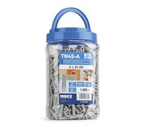 INDEX A PERFECT FIXING - TN4SA06EP [TN4S-A EP] Taco de nylon de 4 segmentos con collarín ancho, Para todo tipo de materiales, Anudable, Medida: 6 mm, Bote de 1000 unidades