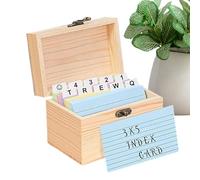 Index Card Organizer- Flashcard Organizer Case 15x10x10.5cm, Index Card Box Set, Wooden Cards Holder, Flashcard Notecard Holders For Notecards, Paper Envelope, Postcard, Notes, Students.