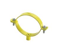 Index Fixing Systems LSABGAT028 - Abrazadera de tubo AB-GA para tubos de acero, tubo de PVC, para tubería de gas, soporte M8, plastificado amarillo, diámetro de 28 mm, 2 unidades