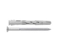 INDEX Fixing Systems T-NUX A - Pack de 50 tacos universales de alto rendimiento, cabeza avellanada (recubrimiento cincado, nailon, 8 x 80 mm, diámetro de 8 mm)