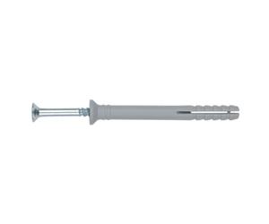 INDEX Fixing Systems TC-CA - Pack de 25 tacos clavables, premontados con tornillo rosca-arpón y cabeza avellanada (recubrimiento cincado, poliamida 6.6, 6 x 60 mm, diámetro de 6 mm)